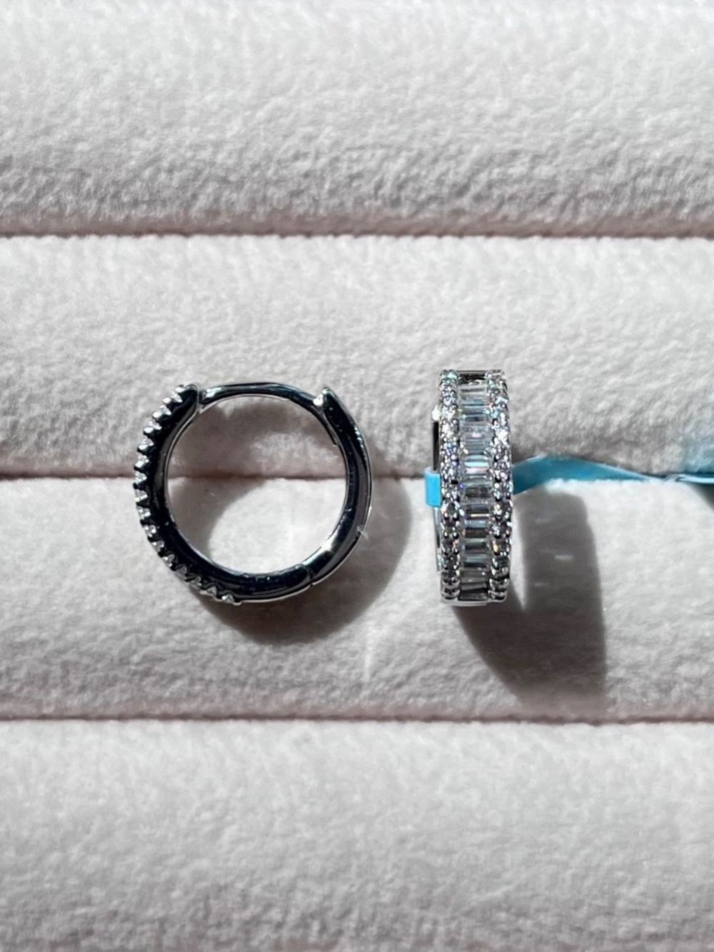 E071 | Moissanite Huggie Hoop Earrings